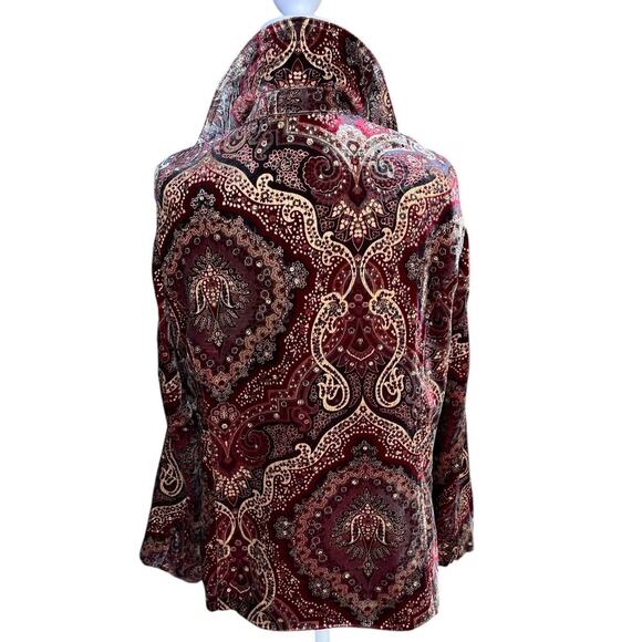 EUC Chico's Arabian Nights Velvet Luster Jacket Sz 2XL Lined - Picture 10 of 16